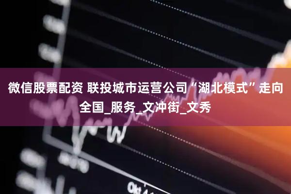 微信股票配资 联投城市运营公司“湖北模式”走向全国_服务_文冲街_文秀