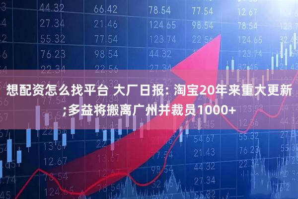 想配资怎么找平台 大厂日报: 淘宝20年来重大更新;多益将搬离广州并裁员1000+